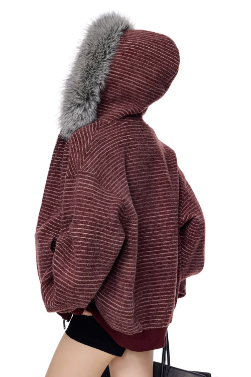 Thin Stripe Zip Hoodie