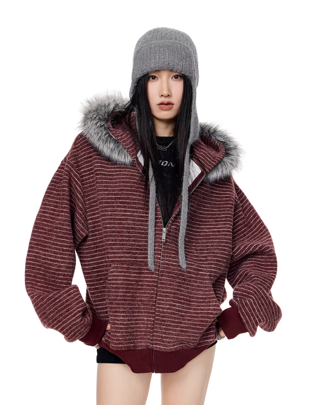 Thin Stripe Zip Hoodie Thin Stripe Zip Hoodie