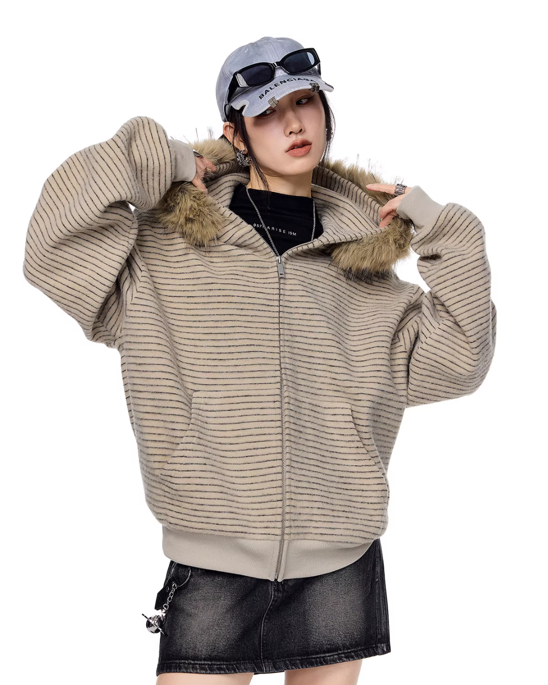 Thin Stripe Zip Hoodie Thin Stripe Zip Hoodie