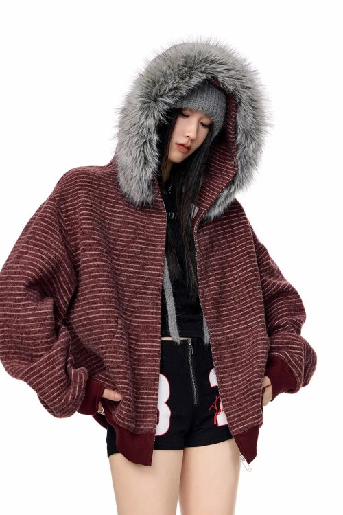 Thin Stripe Zip Hoodie