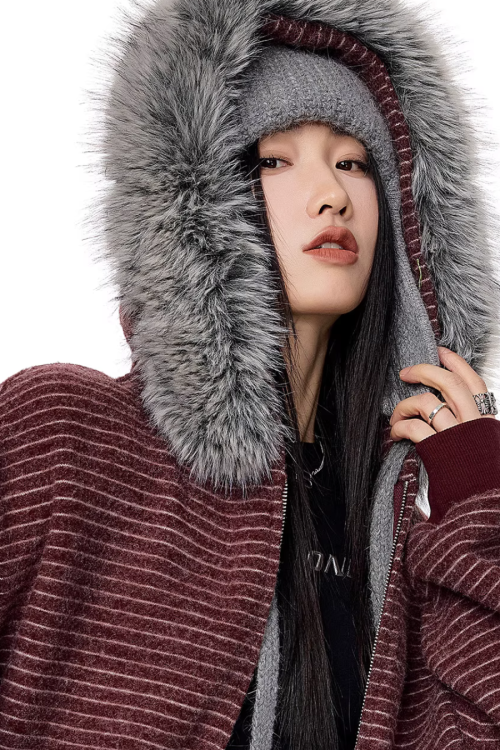 Thin Stripe Zip Hoodie