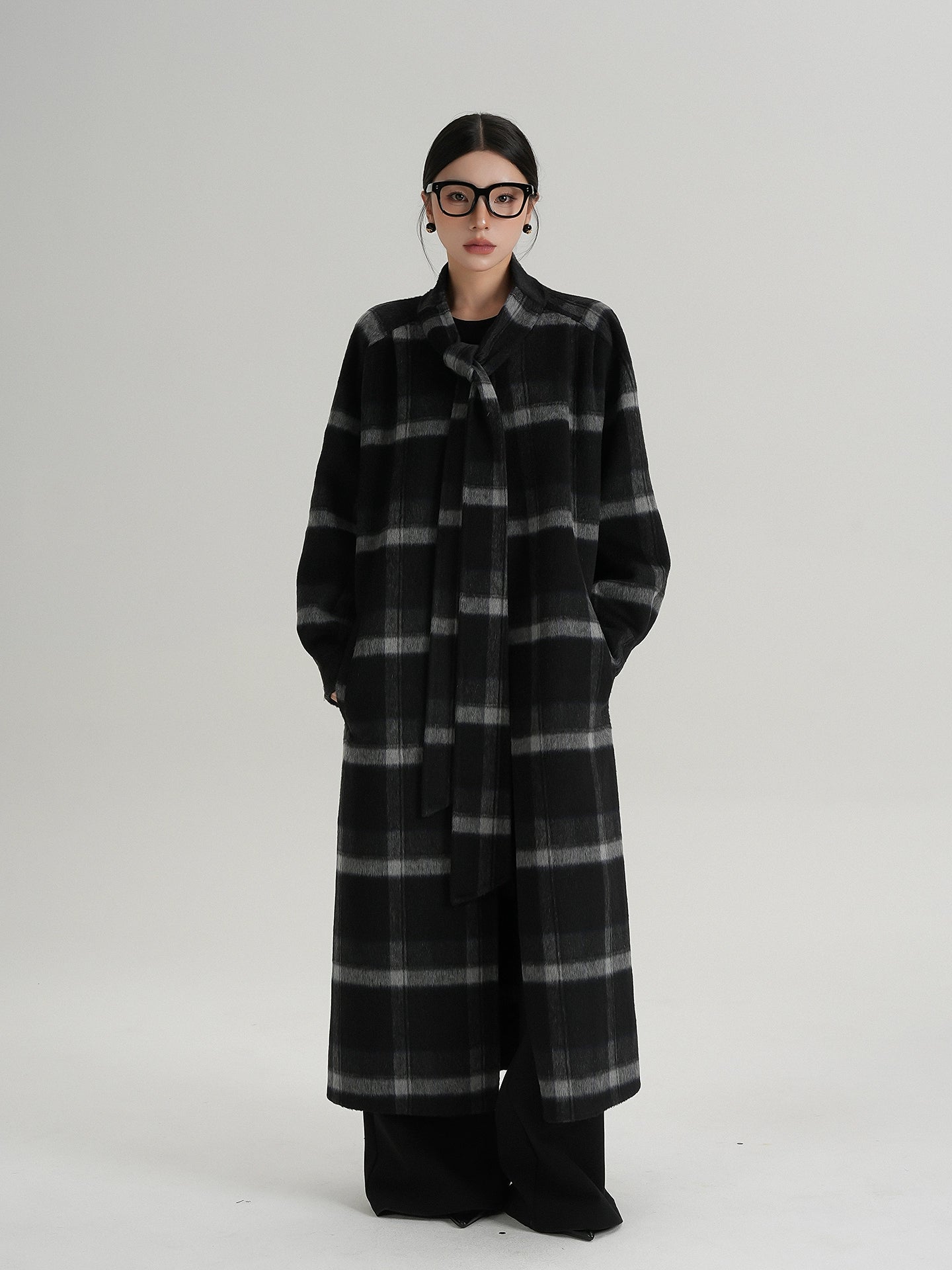 Tie Collar Long Coat Tie Collar Long Coat