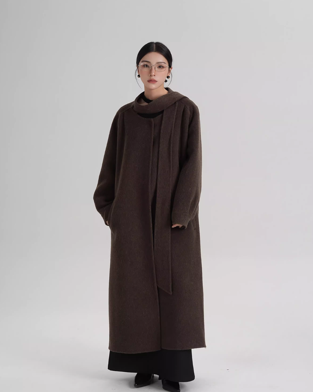 Tie Collar Long Coat Tie Collar Long Coat