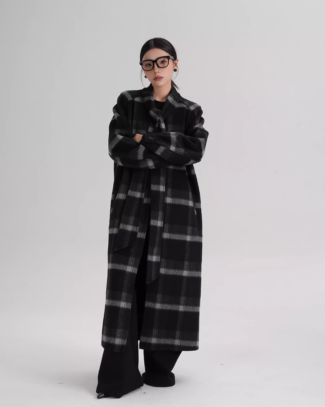 Tie Collar Long Coat Tie Collar Long Coat