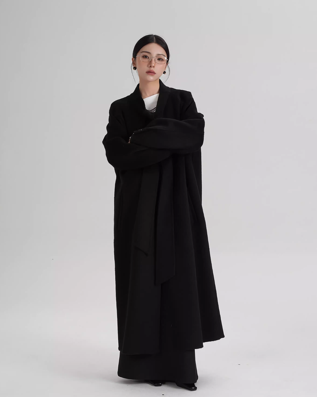 Tie Collar Long Coat Tie Collar Long Coat