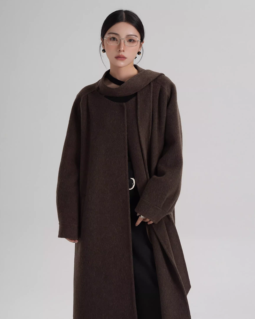 Tie Collar Long Coat Tie Collar Long Coat