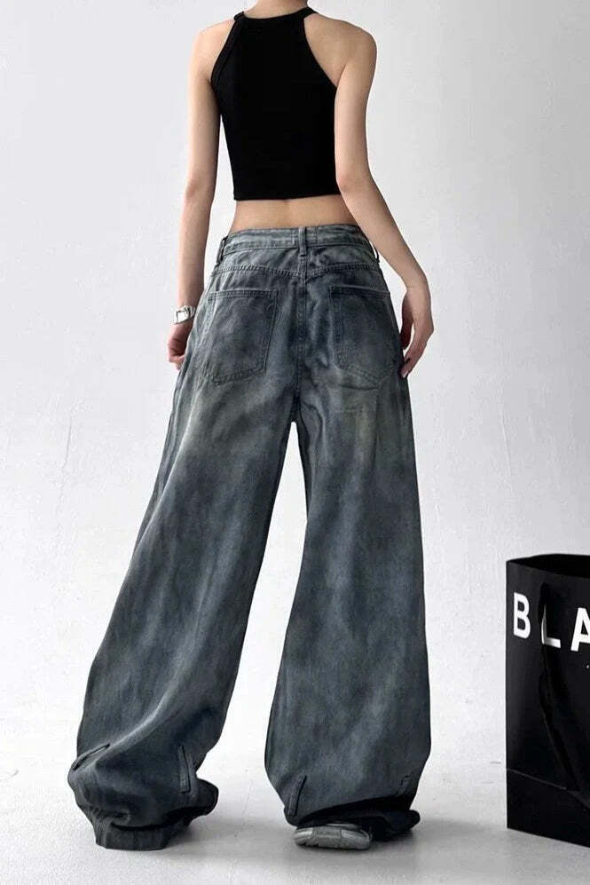 Tie Dye Ripped Wide Leg Jeans Tie Dye Ripped Wide Leg Jeans