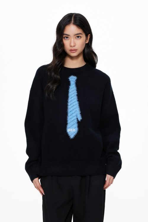 Tie Loose Knit Pullover
