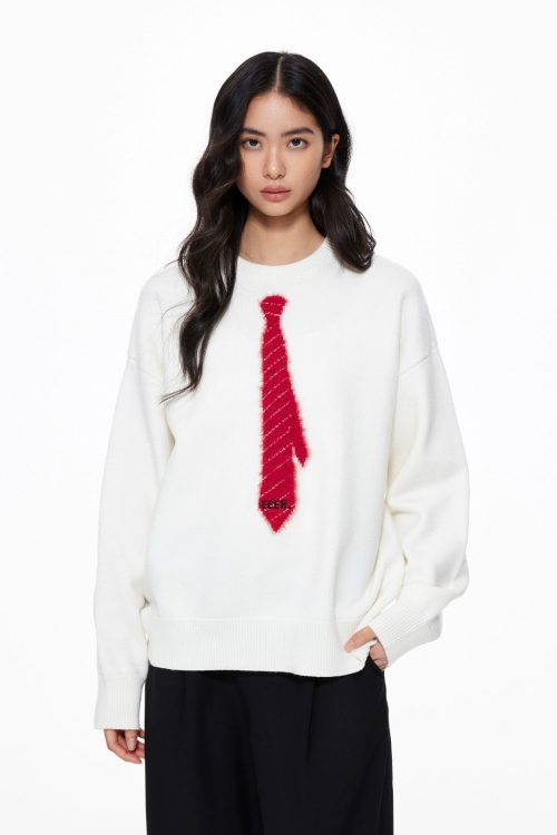 Tie Loose Knit Pullover