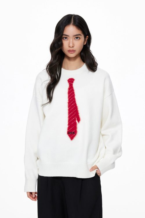 Tie Loose Knit Pullover