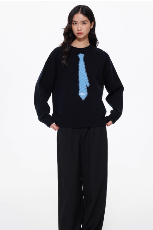 Tie Loose Knit Pullover