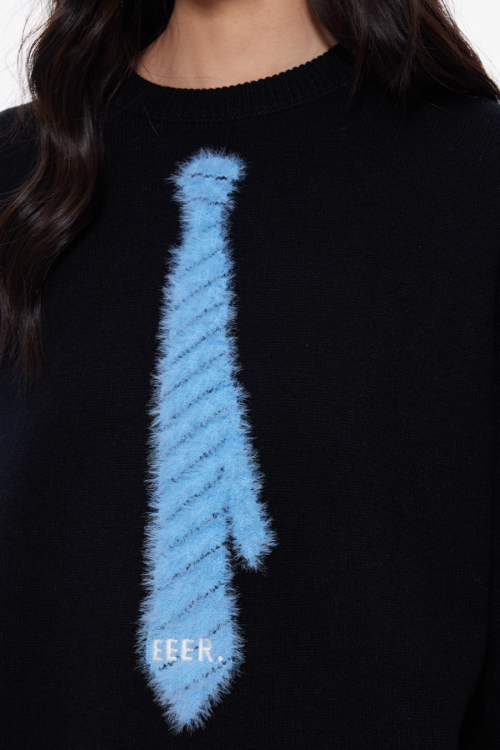 Tie Loose Knit Pullover