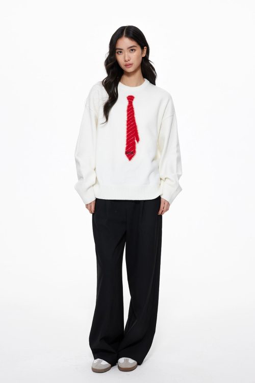 Tie Loose Knit Pullover