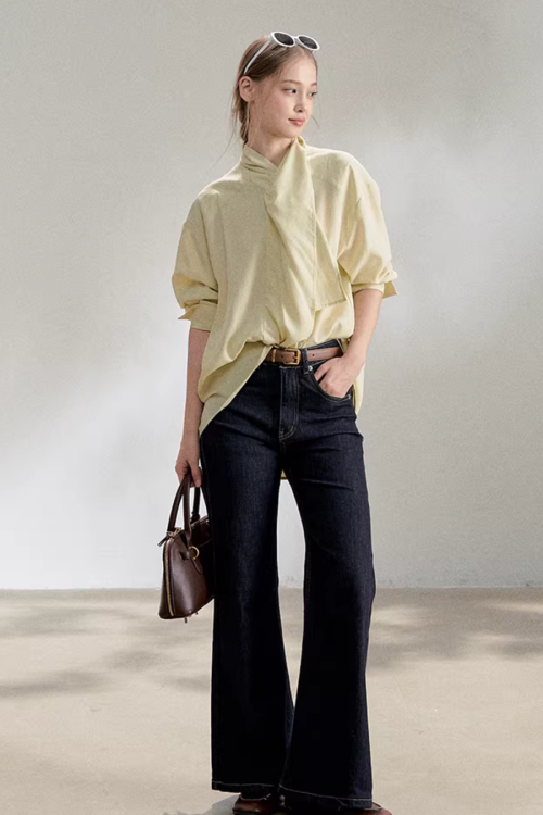 Tie-Up Long-Sleeve Shirt