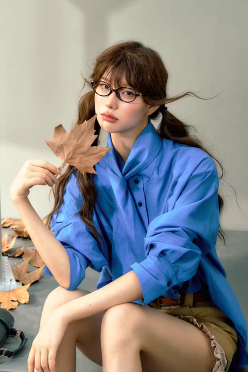 Tie-Up Long-Sleeve Shirt