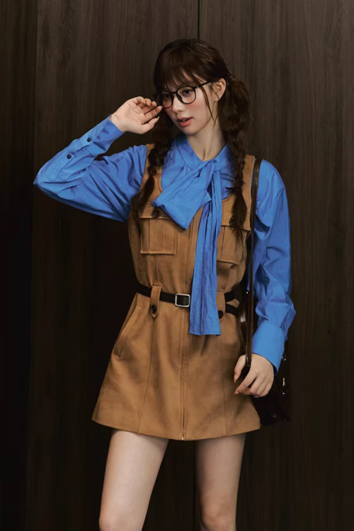 Tie-Up Long-Sleeve Shirt