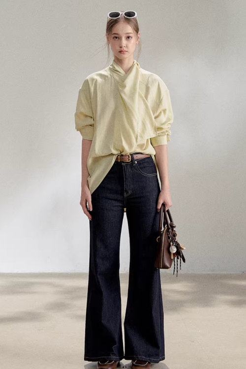 Tie-Up Long-Sleeve Shirt