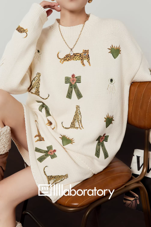 Tiger Heart Patch Knit & Skirt