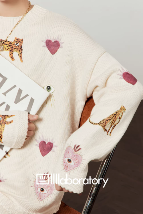 Tiger Heart Patch Knit & Skirt