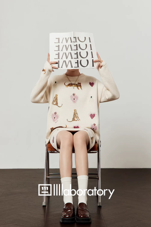 Tiger Heart Patch Knit & Skirt