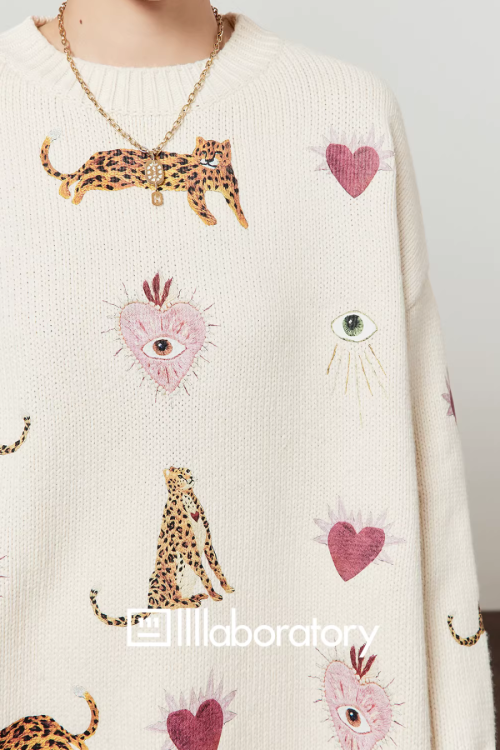 Tiger Heart Patch Knit & Skirt