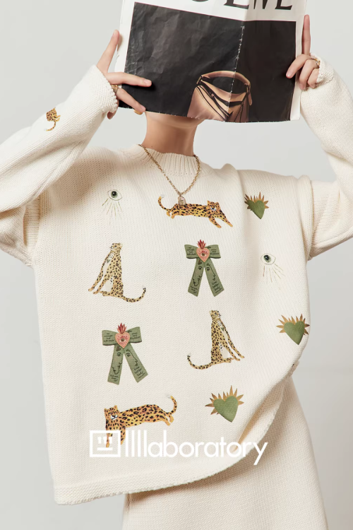 Tiger Heart Patch Knit & Skirt