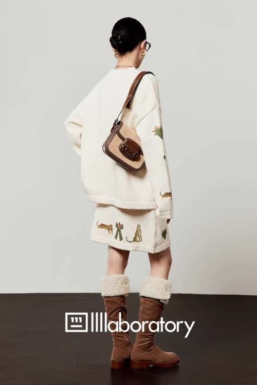 Tiger Heart Patch Knit & Skirt