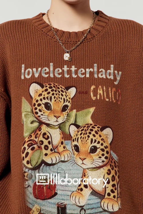 Tiger Print Knit Top / Leopard Mini Skirt