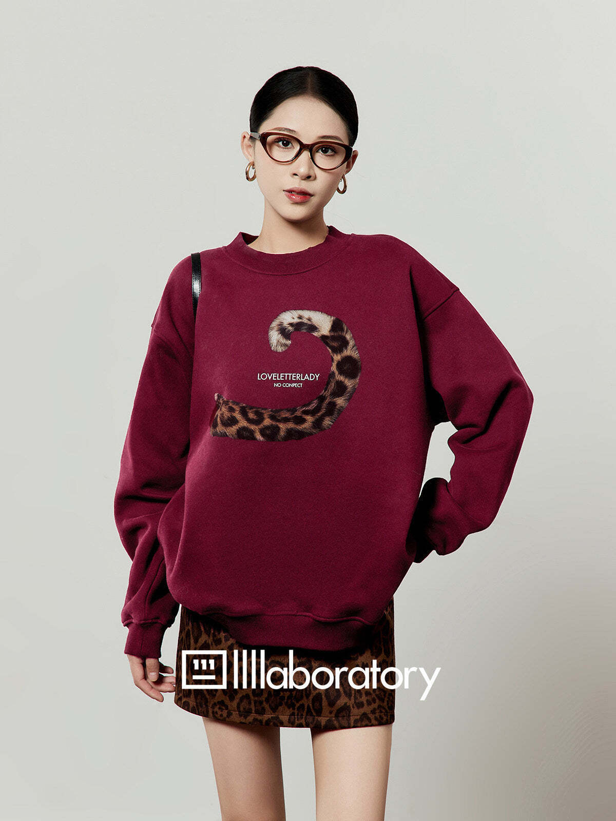 Tiger Tail Sweatshirt / Leopard Mini Skirt