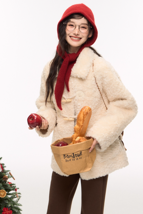 Toggle Fur Coat / Flare Pants