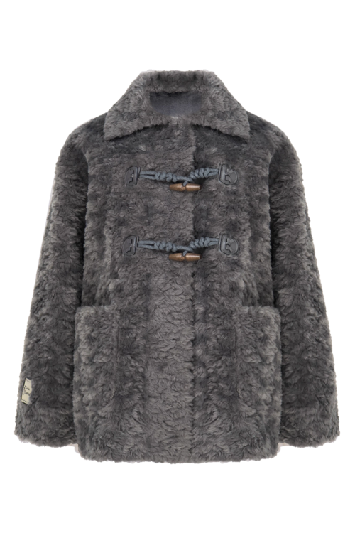 Toggle Fur Coat / Flare Pants