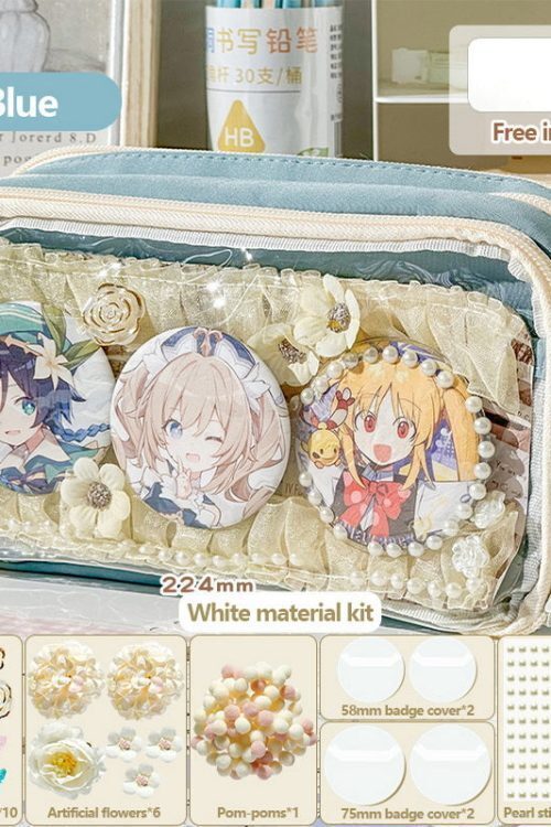 Transparent Ita Bag Pencil Case with Clear Window for Pin Display