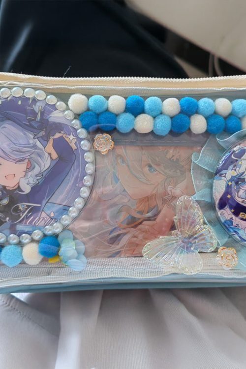 Transparent Ita Bag Pencil Case with Clear Window for Pin Display
