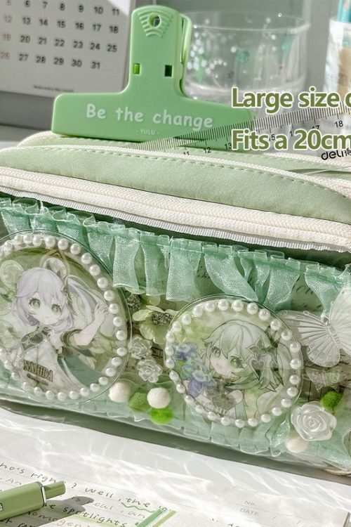 Transparent Ita Bag Pencil Case with Clear Window for Pin Display