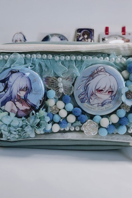 Transparent Ita Bag Pencil Case with Clear Window for Pin Display