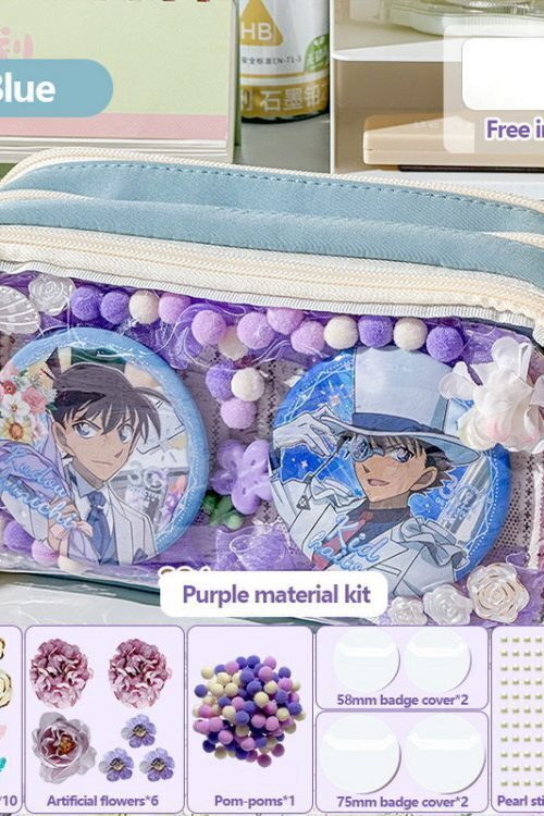 Transparent Ita Bag Pencil Case with Clear Window for Pin Display