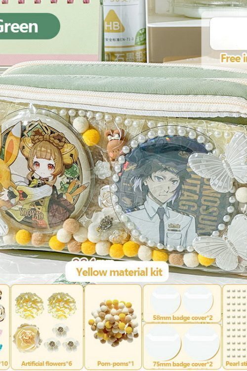 Transparent Ita Bag Pencil Case with Clear Window for Pin Display