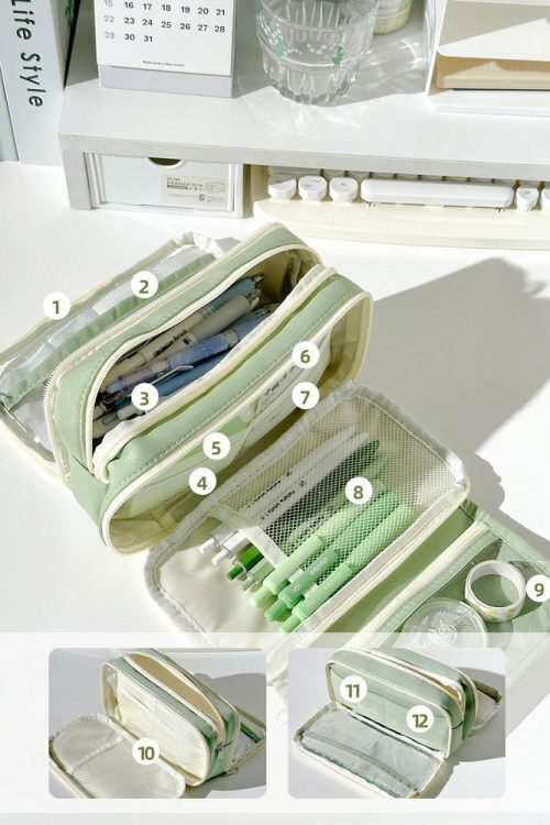 Transparent Ita Bag Pencil Case with Clear Window for Pin Display