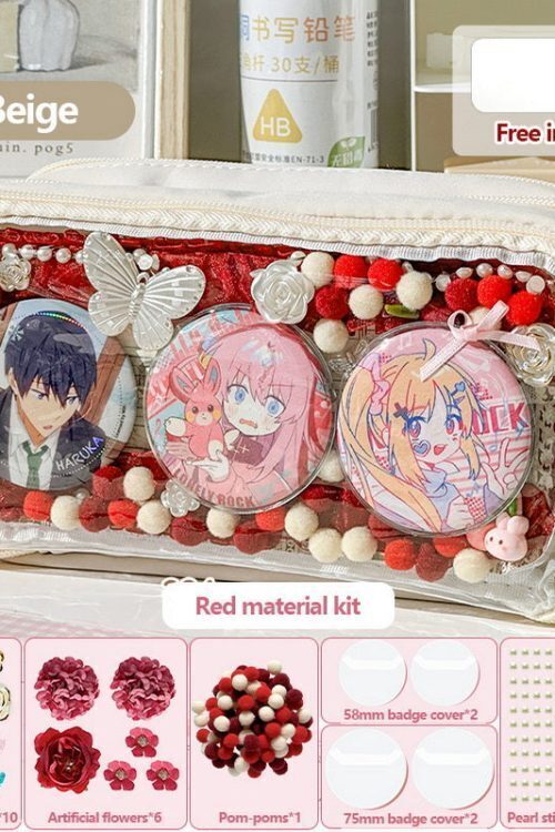 Transparent Ita Bag Pencil Case with Clear Window for Pin Display