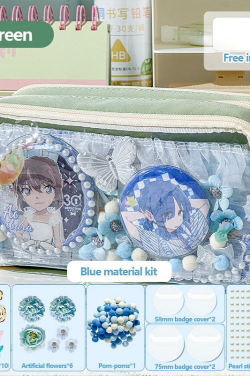 Transparent Ita Bag Pencil Case with Clear Window for Pin Display