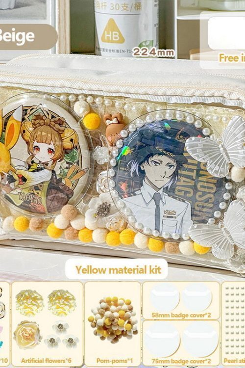 Transparent Ita Bag Pencil Case with Clear Window for Pin Display