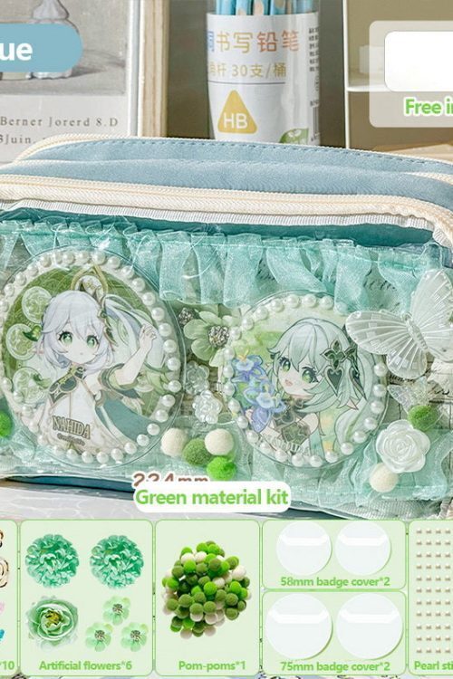 Transparent Ita Bag Pencil Case with Clear Window for Pin Display