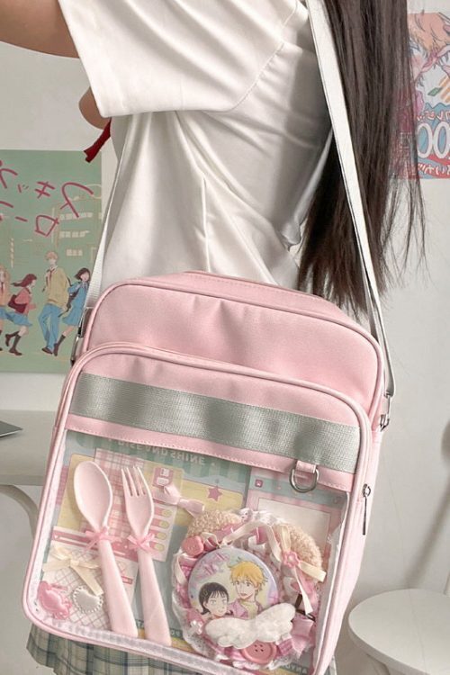 Transparent JK Ita Bag with Clear Window for Plushies and Pins