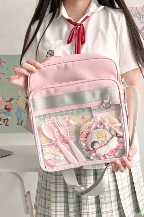 Transparent JK Ita Bag with Clear Window for Plushies and Pins
