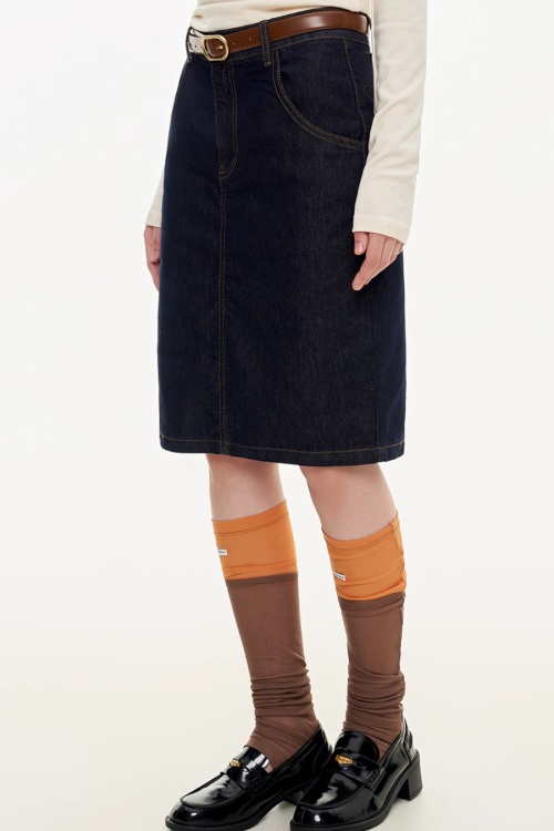 Trapezoid Denim Skirt