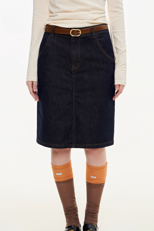 Trapezoid Denim Skirt