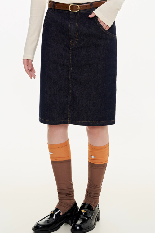 Trapezoid Denim Skirt