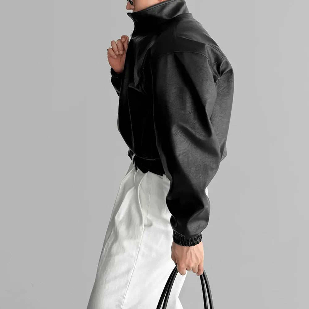 Trendy Motorcycle Pilot PU Leather Jacket