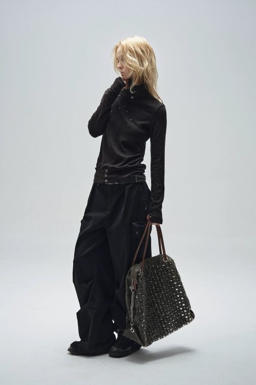 Turtleneck Finger Sleeve T-Shirt