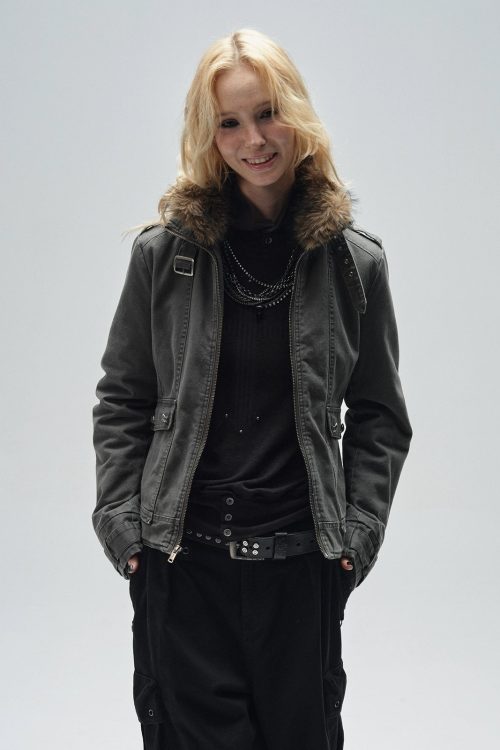 Turtleneck Finger Sleeve T-Shirt